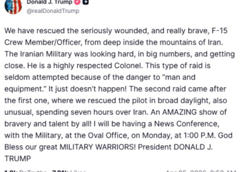 Trump diz que Irã 'teve sorte' ao abater F-15 e que temeu armadilha em resgate a piloto