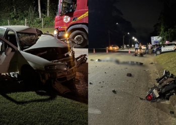 Acidente entre motos e Gol deixa dois mortos e três feridos