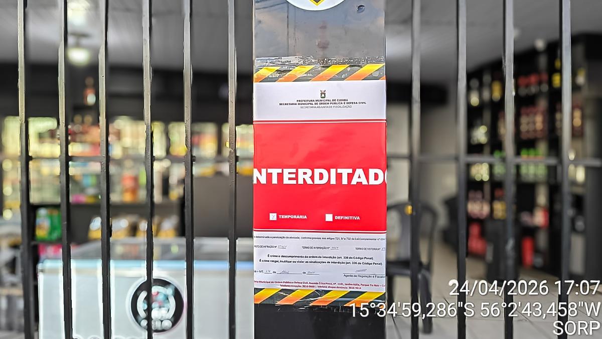 Distribuidora denunciada por som alto é interditada em Cuiabá