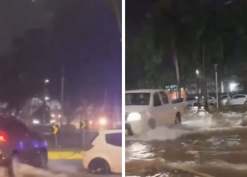 VÍDEOS: Chuva forte castiga Cuiabá e interior; Inmet emite alerta de "perigo" para 100 mm por dia