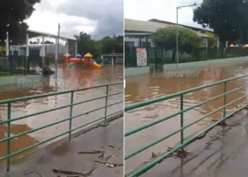 Temporal alaga creche Jonas Pinheiro e parquinho fica submerso em Várzea Grande