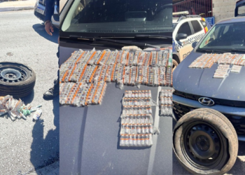 Polícia flagra pneu recheado com 488 frascos de "mounjaro do Paraguai"&nbsp;
