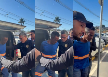 Veja momento em que marido que confessou matar esposa chega na delegacia em Cuiabá