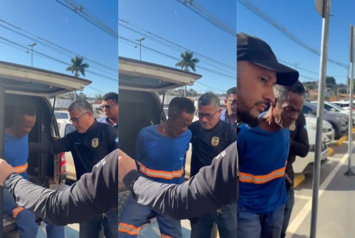 Veja momento em que marido que confessou matar esposa chega na delegacia em Cuiabá