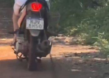 Vídeo mostra cachorro sendo arrastado por moto em Várzea Grande