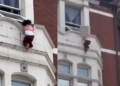 Vídeo mostra resgate de menina pendurada em janela de prédio em Londres