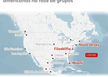 Brasil viajará mais de 1.700 km na fase de grupos da Copa; veja MAPA com o trajeto