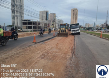 Obras do BRT e novo viaduto provocam bloqueio total da Miguel Sutil e interdições na Avenida do CPA