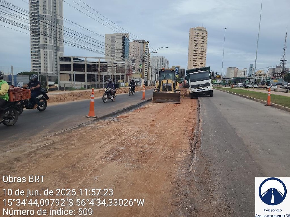 Obras do BRT e novo viaduto provocam bloqueio total da Miguel Sutil e interdições na Avenida do CPA