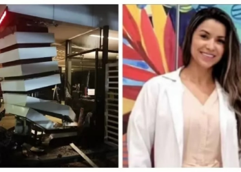 Mulher morre após carro atingir pilastra da portaria do condomínio em Alphaville