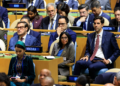 Venezuelanos protestam contra presença de Delcy Rodríguez na Assembleia Geral da ONU: 'Não nos representa'